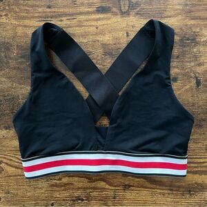 Gap Fit Black Cross Back Unpadded Sports Bra Bralette